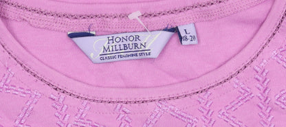 Womens UK Size L Honor Millburn Pink Basic T-Shirt