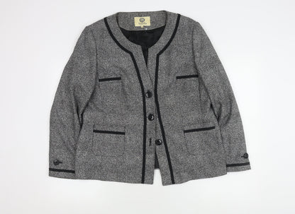 Viyella Women's Grey Herringbone Suit Jacket Size 18