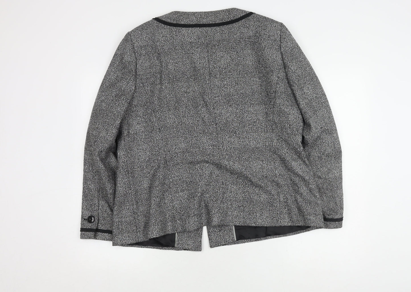 Viyella Women's Grey Herringbone Suit Jacket Size 18