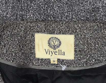 Viyella Women's Grey Herringbone Suit Jacket Size 18