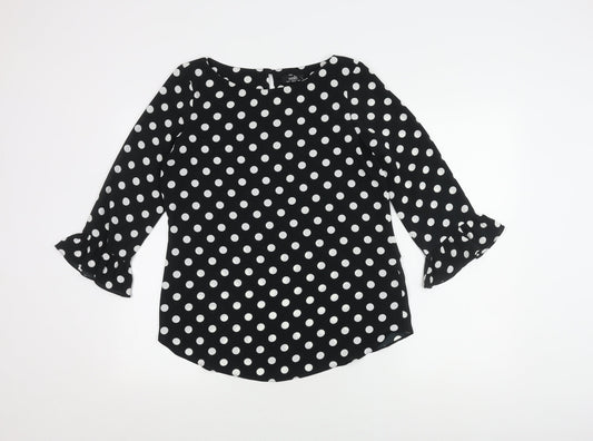 Womens UK Size 10 Wallis Black Basic Blouse