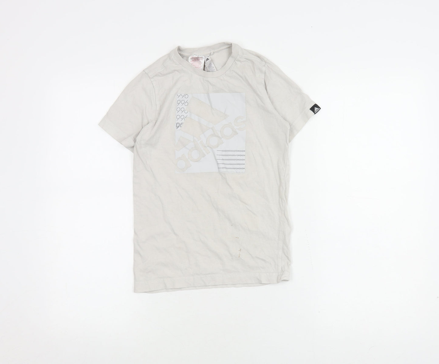 Adidas Boys Beige Graphic T-Shirt 9-10 Years