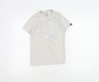 Adidas Boys Beige Graphic T-Shirt 9-10 Years