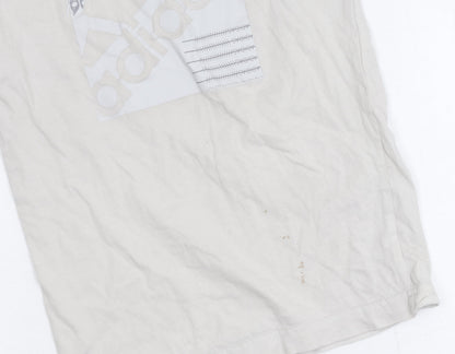 Adidas Boys Beige Graphic T-Shirt 9-10 Years