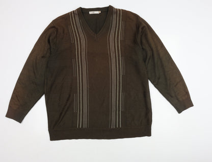 Cavallo Men's XL Brown V-Neck Pullover Jumper