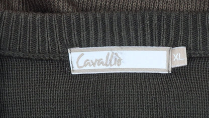 Cavallo Men's XL Brown V-Neck Pullover Jumper