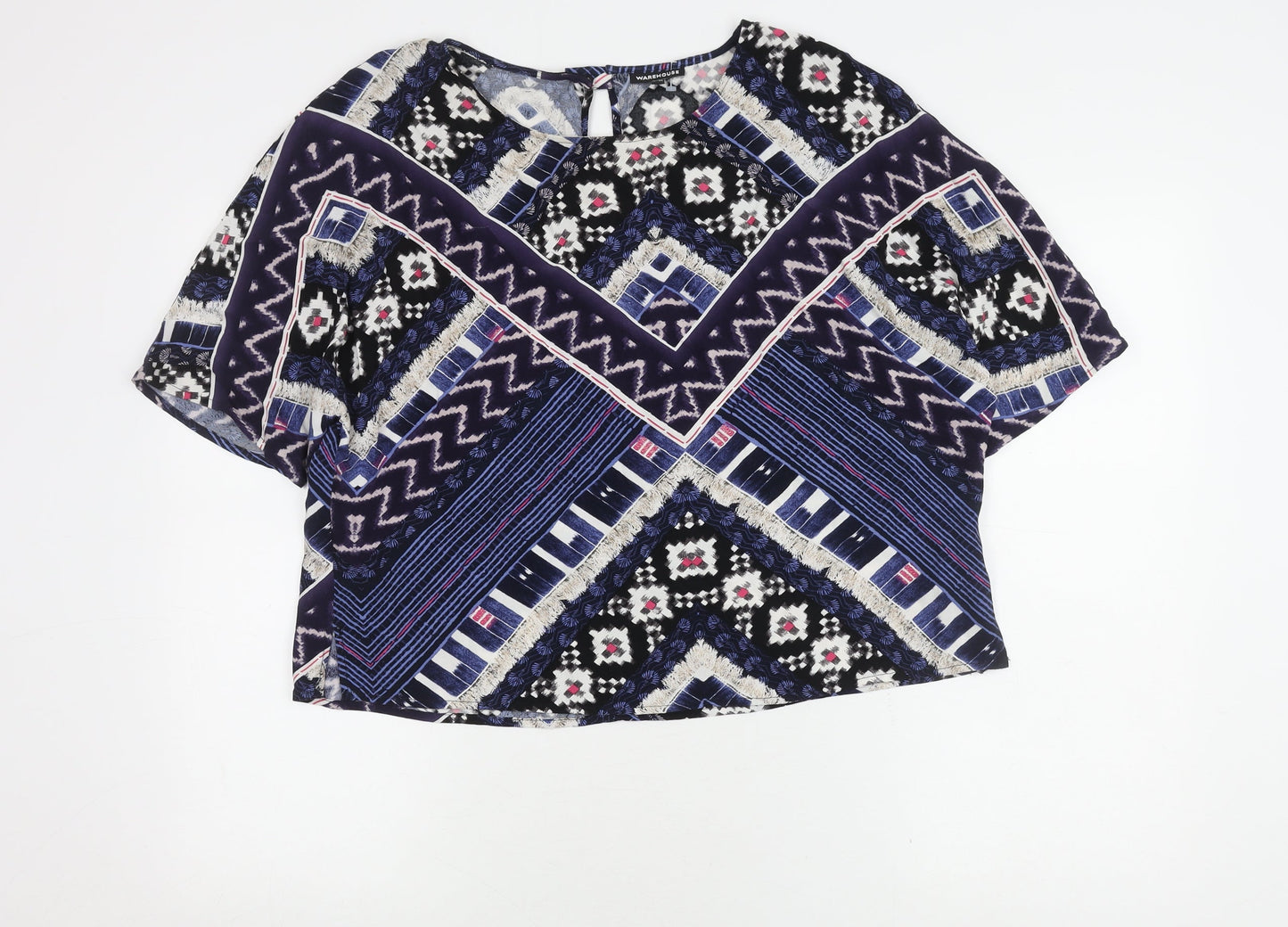 Womens UK Size 14 Warehouse Multicoloured Basic Blouse