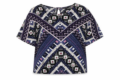 Womens UK Size 14 Warehouse Multicoloured Basic Blouse