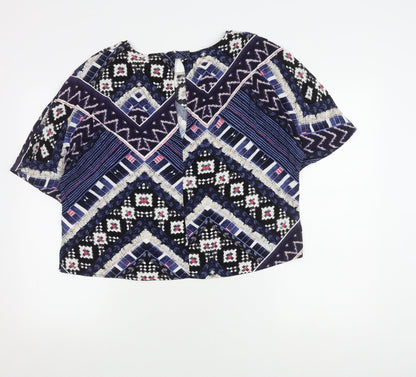 Womens UK Size 14 Warehouse Multicoloured Basic Blouse