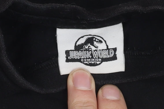 Primark Boys Black Jurassic World T-Shirt 6-7Y with Sequin Accents