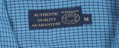Debenhams Men's Blue Checked Casual Shirt, Medium