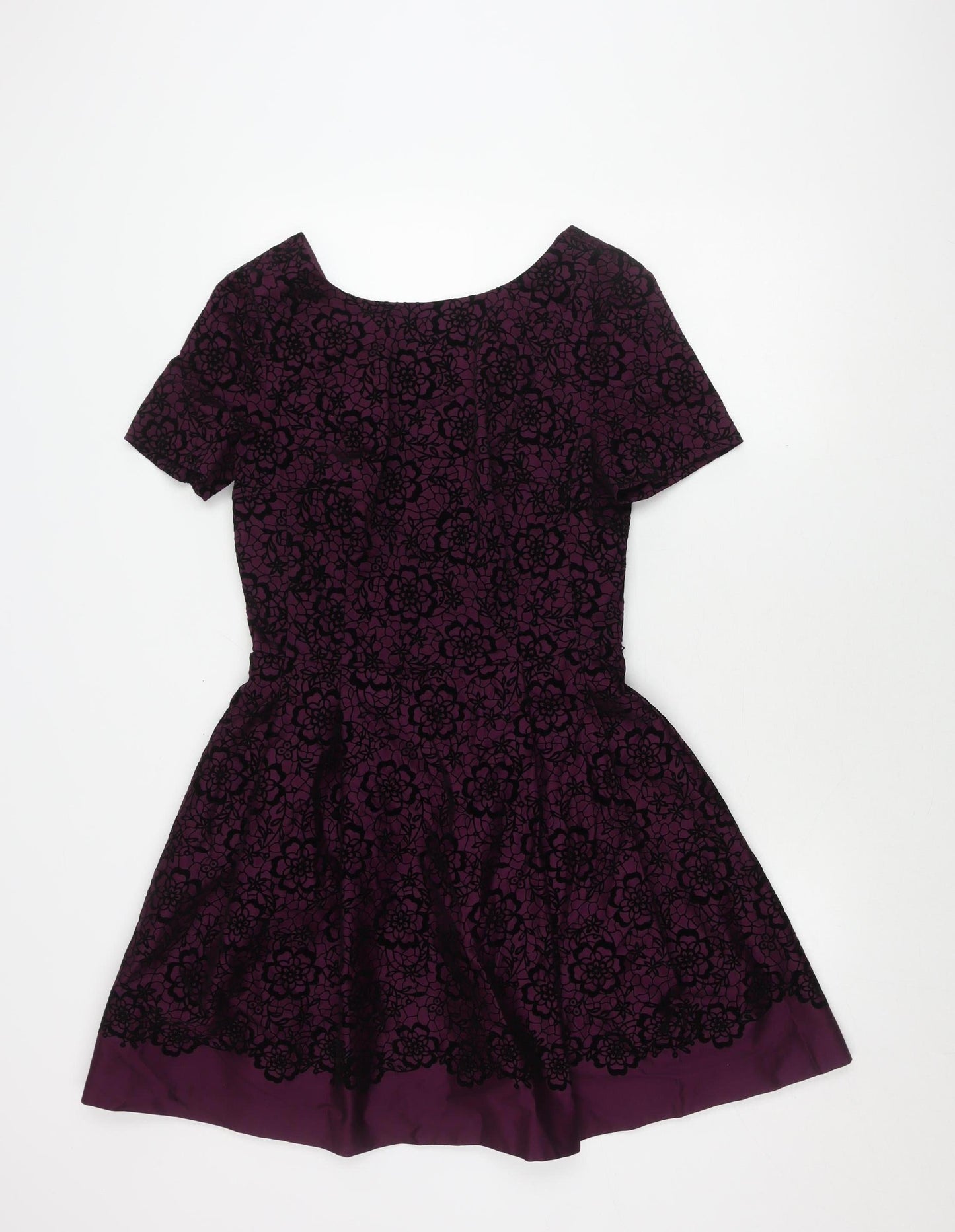 Oasis Women's Purple A-Line Floral Dress Size 10