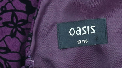 Oasis Women's Purple A-Line Floral Dress Size 10