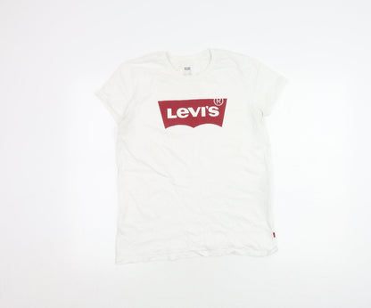 Womens UK Size M Levi's White Basic T-Shirt