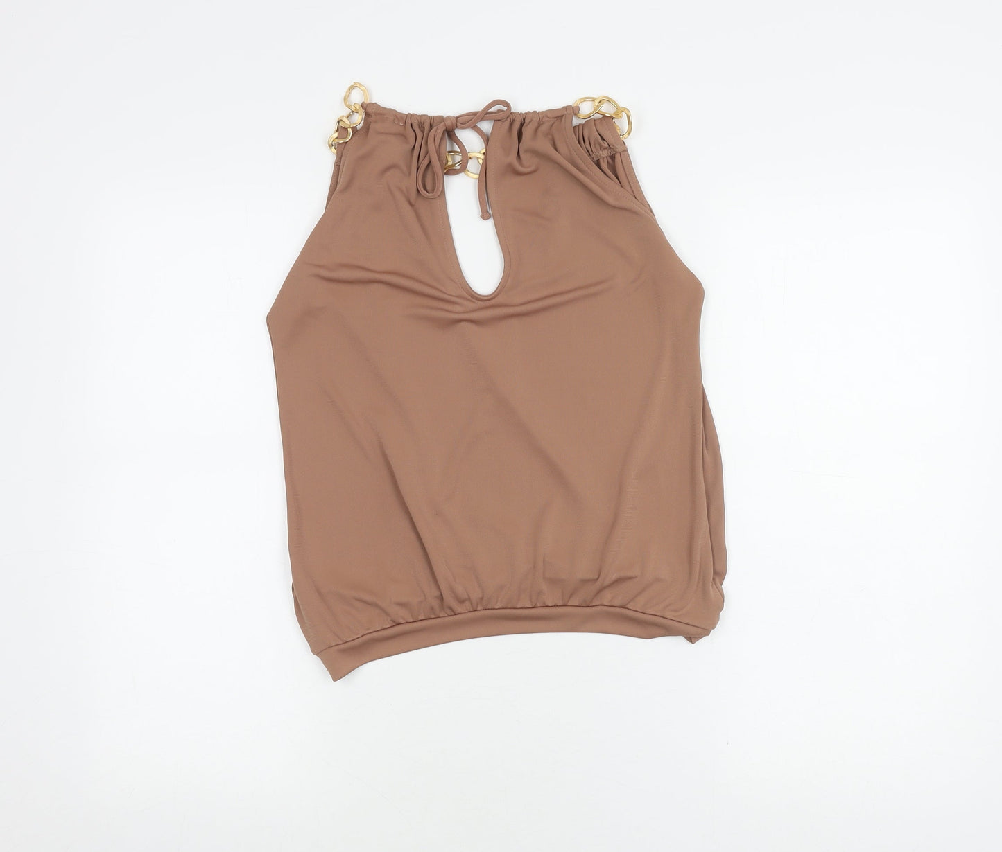 Womens UK Size 6 River Island Brown Wrap Blouse