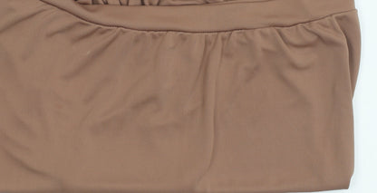 Womens UK Size 6 River Island Brown Wrap Blouse