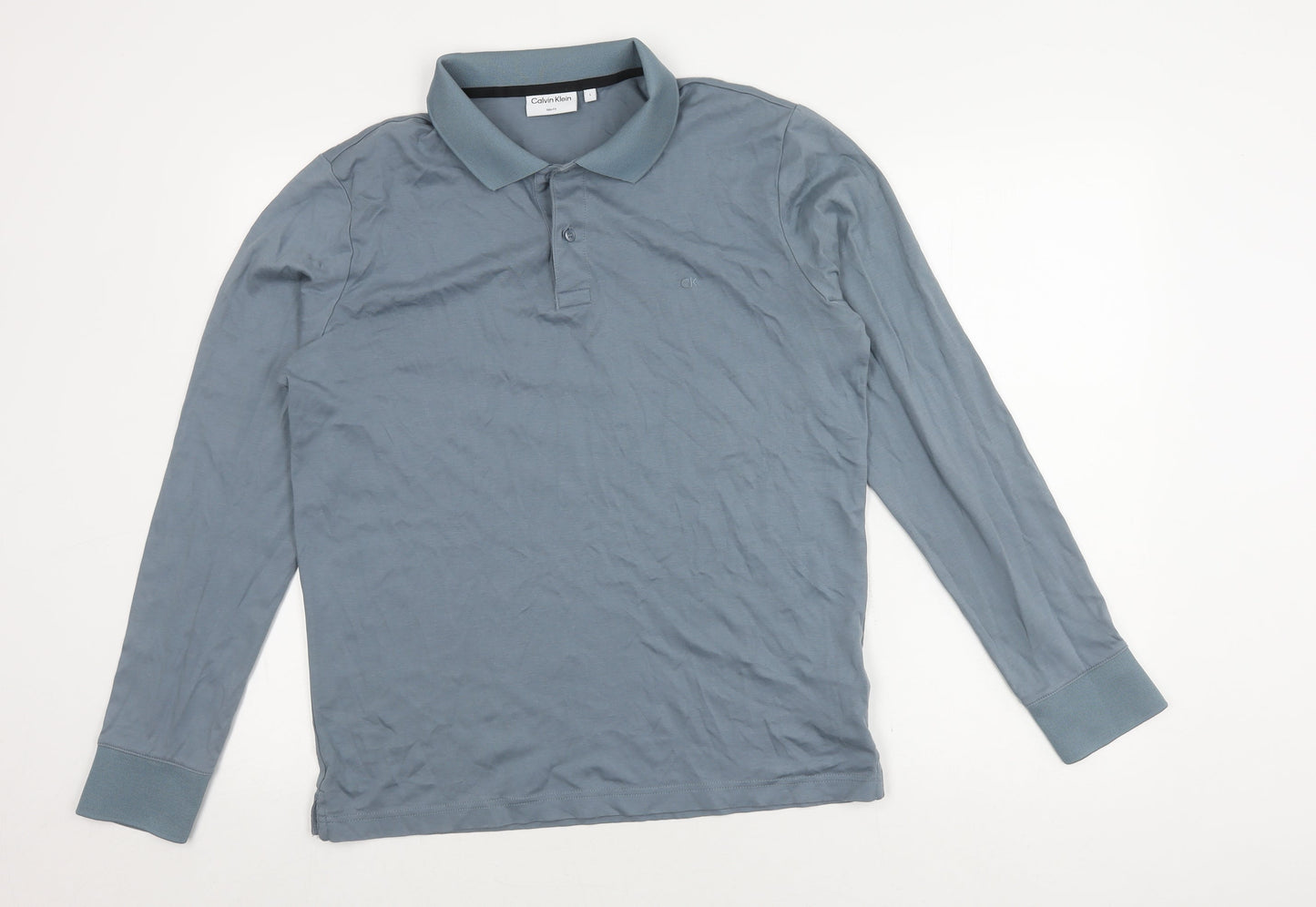 Calvin Klein Men's L Slim Fit Long Sleeve Polo