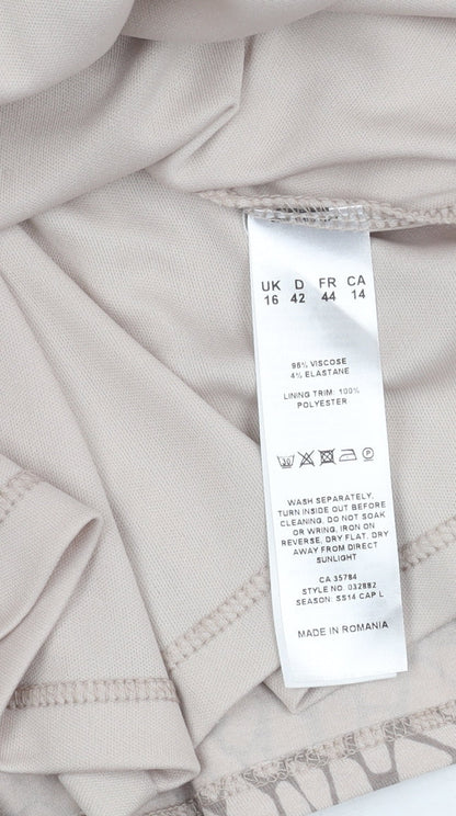 Eastex Women's Beige Geometric A-Line Skirt Size 16