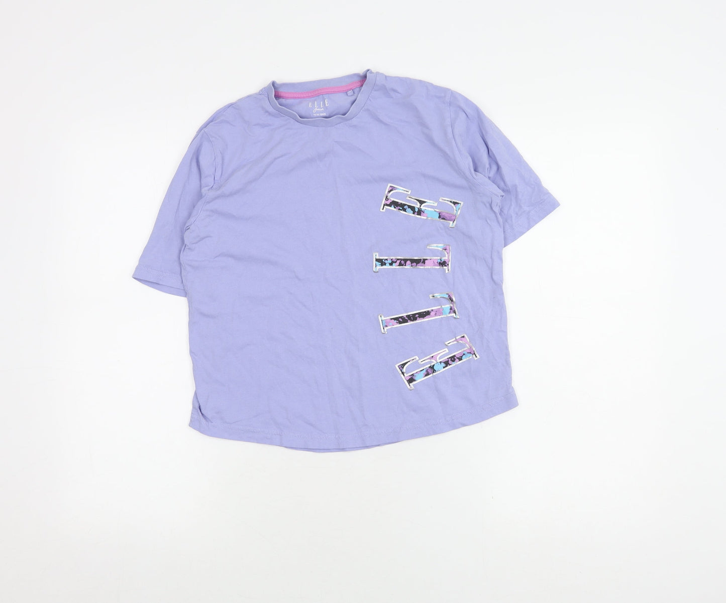 Elle Girls Purple T-Shirt 14-15 Years with Logo Accents