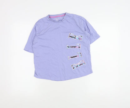 Elle Girls Purple T-Shirt 14-15 Years with Logo Accents