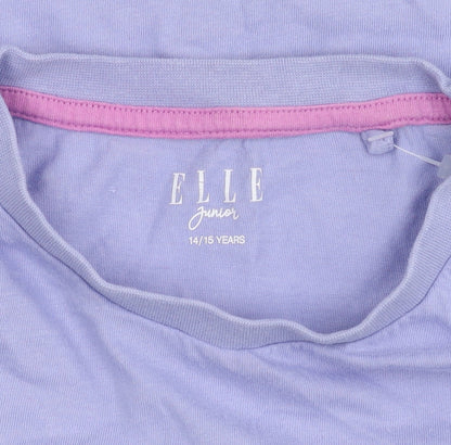 Elle Girls Purple T-Shirt 14-15 Years with Logo Accents