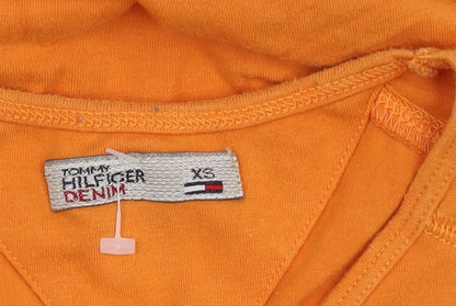 Womens UK Size XS Tommy Hilfiger Orange Basic T-Shirt