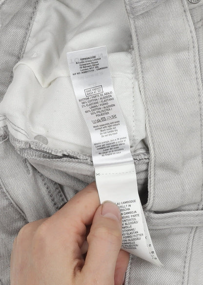 Topman Men's Grey Slim Fit Distressed Shorts Size 28