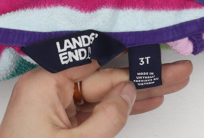 Land's End Girls Multicoloured Fleece Henley Sweatshirt, 3 Years