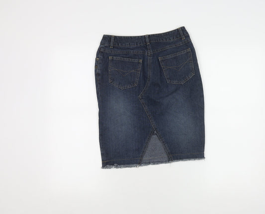 Dorothy Perkins Women's Blue Denim Pencil Skirt Size 6