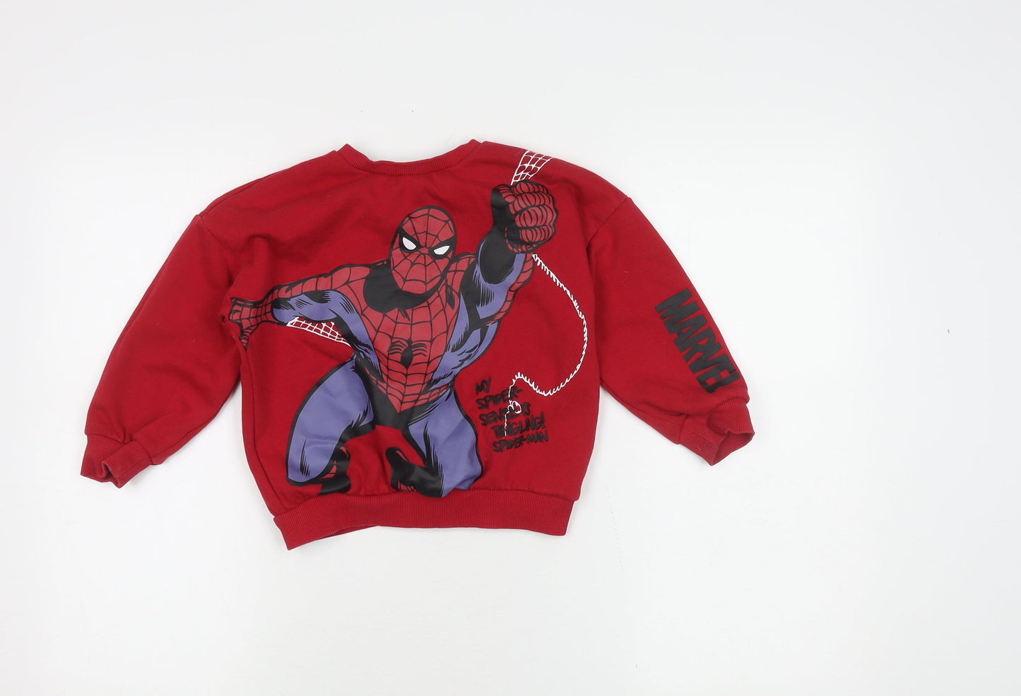 Marvel Spiderman Boys' Red Sweatshirt 4-5 Years Pullover
