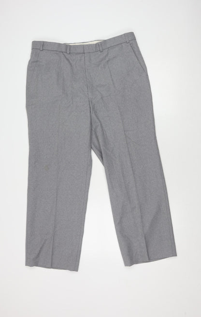St Michael Men's Grey Trousers, Size S - Polyester Wool