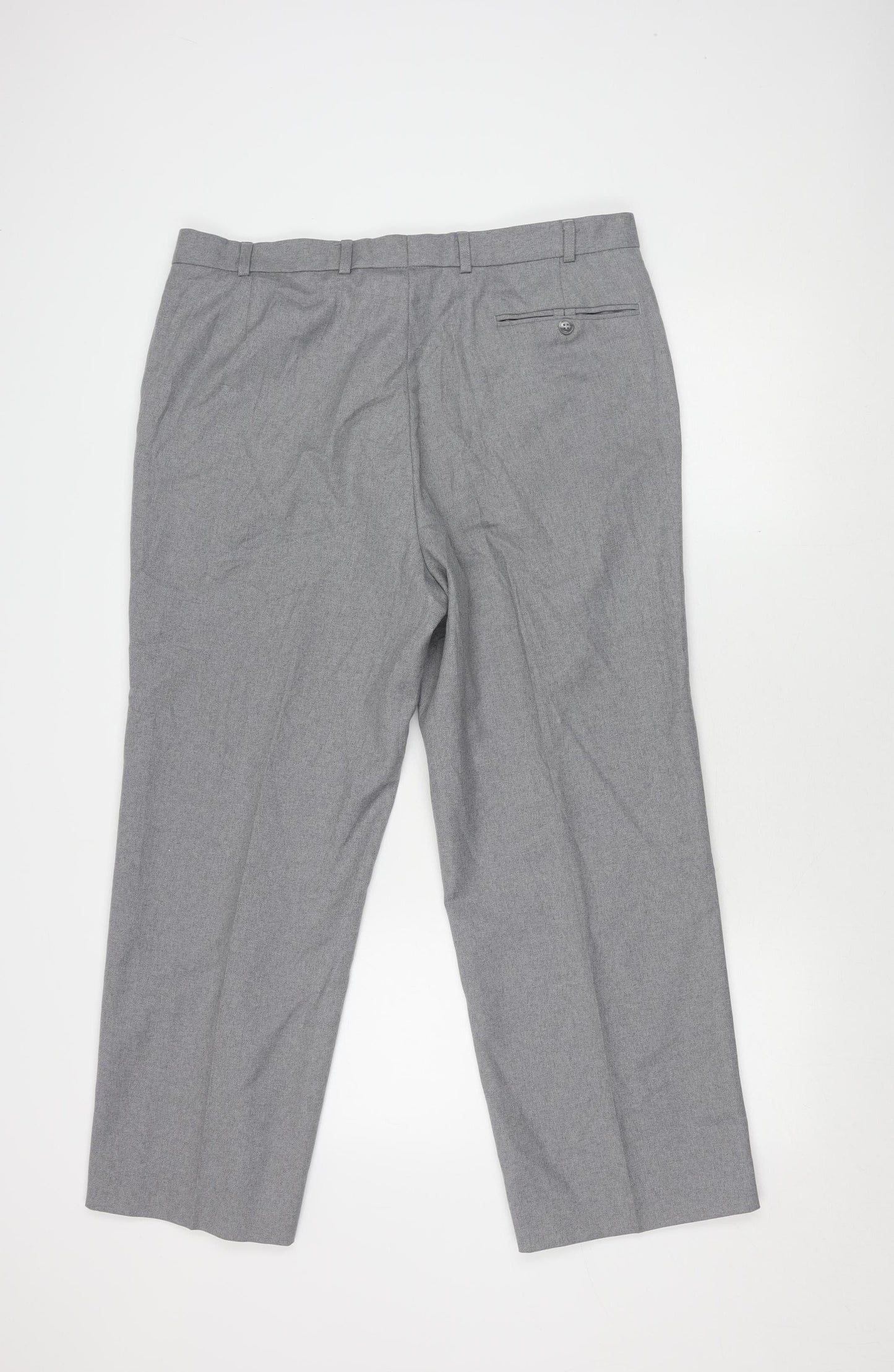St Michael Men's Grey Trousers, Size S - Polyester Wool