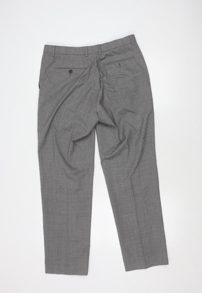 Bosideng Men's Grey Dress Pants - Size 34, Wool, Formal