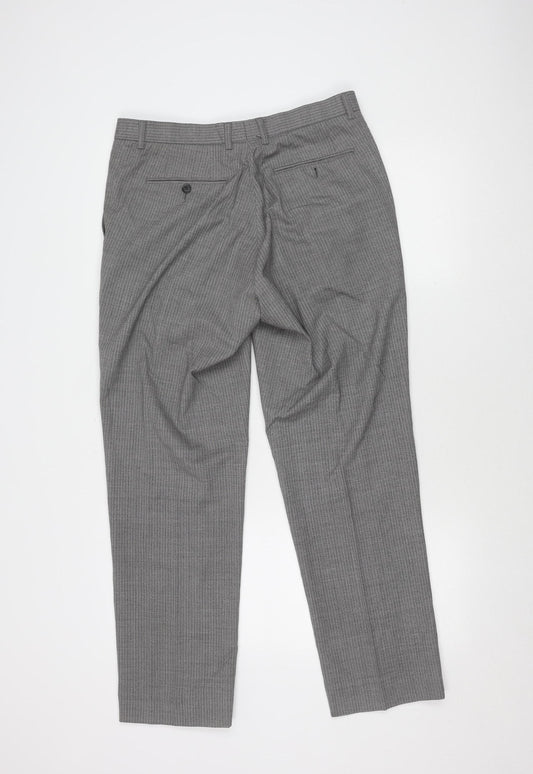 Bosideng Men's Grey Dress Pants - Size 34, Wool, Formal