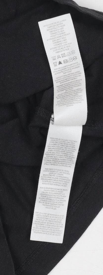 Disney Girls Black T-Shirt 7-8 Years Graphic Logo