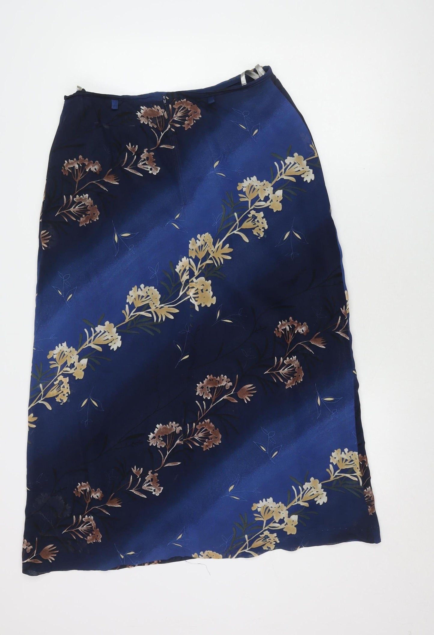 Lakeland Women's Blue Floral Skirt, Size 16