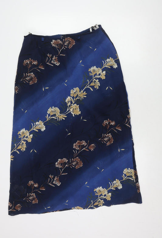 Lakeland Women's Blue Floral Skirt, Size 16