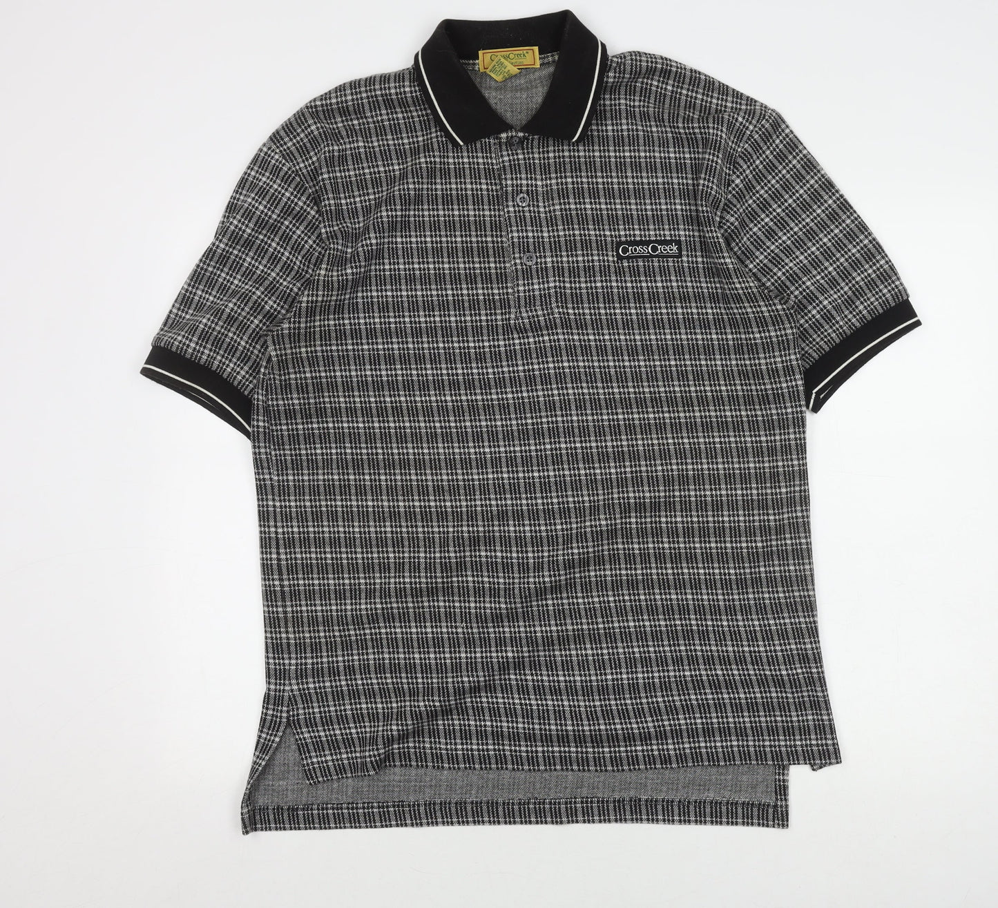 CrossCreek Men's Black Check M Polo Shirt