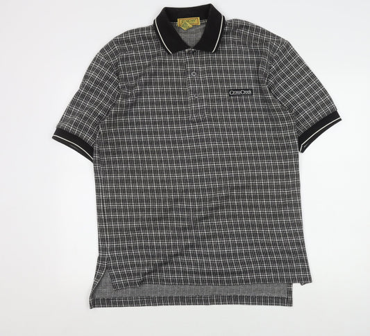 CrossCreek Men's Black Check M Polo Shirt