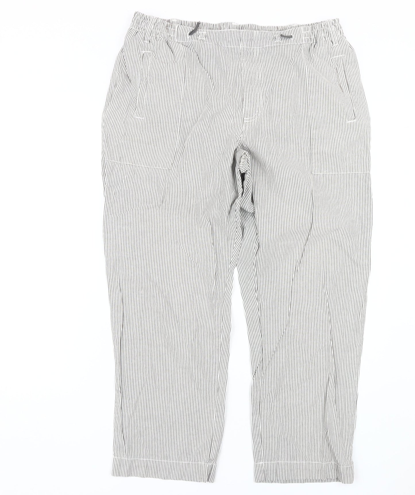Unisex Adultss UK Size L Cotton Traders Regular Fit Casual Grey Trousers
