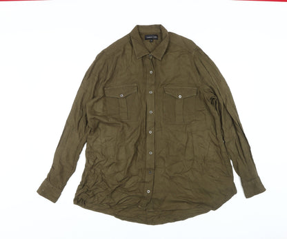 Womens UK Size 12 Label Lab Green  Button-Up