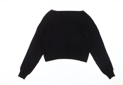Womens UK Size L Zara Black Wrap Jumper