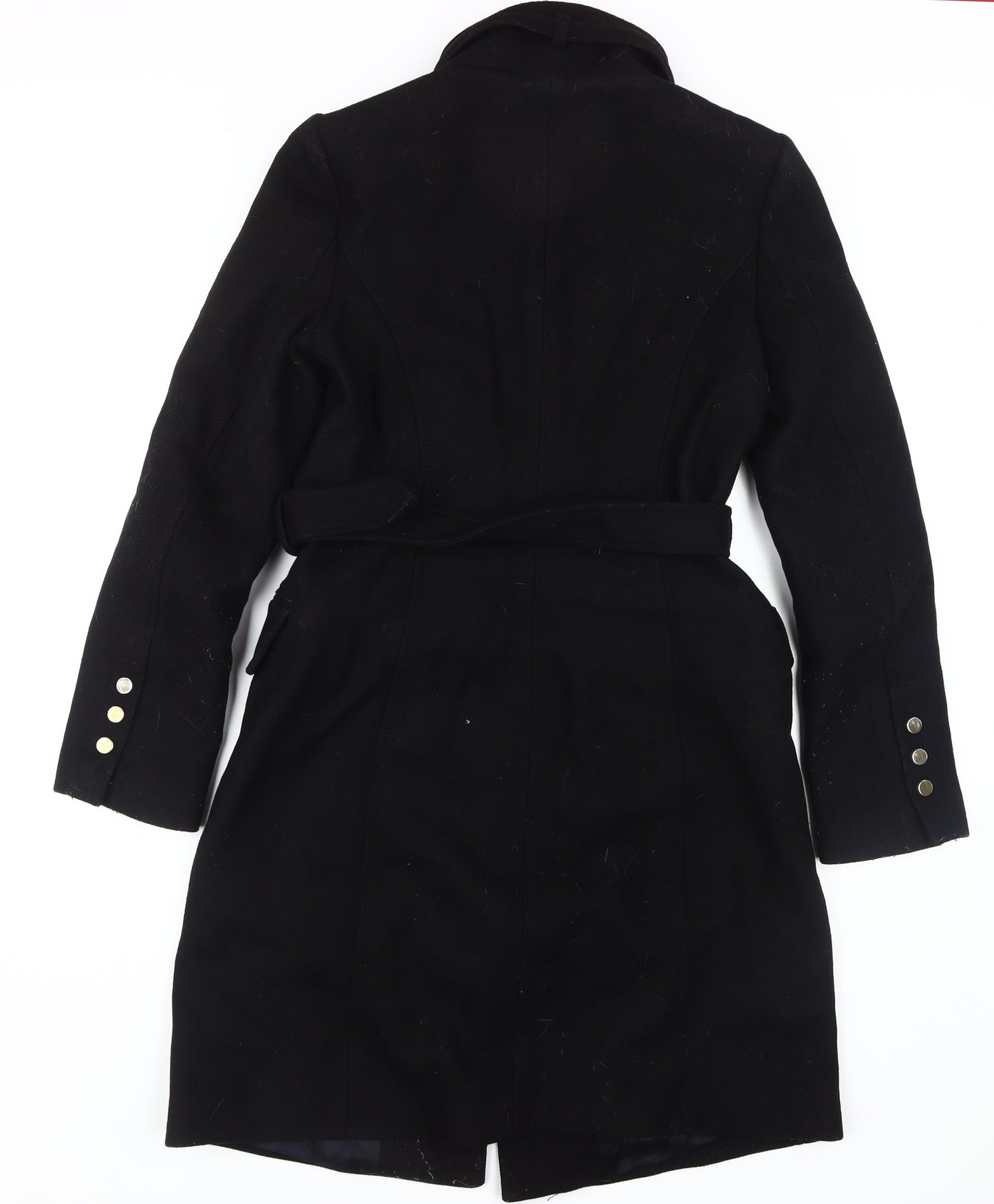 Womens UK Size M Zara Black Overcoat