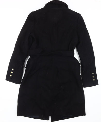 Womens UK Size M Zara Black Overcoat