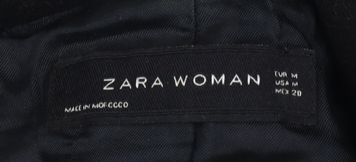 Womens UK Size M Zara Black Overcoat