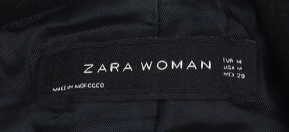 Womens UK Size M Zara Black Overcoat