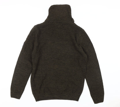 Firetrap Men's Green High Neck Pullover Jumper L