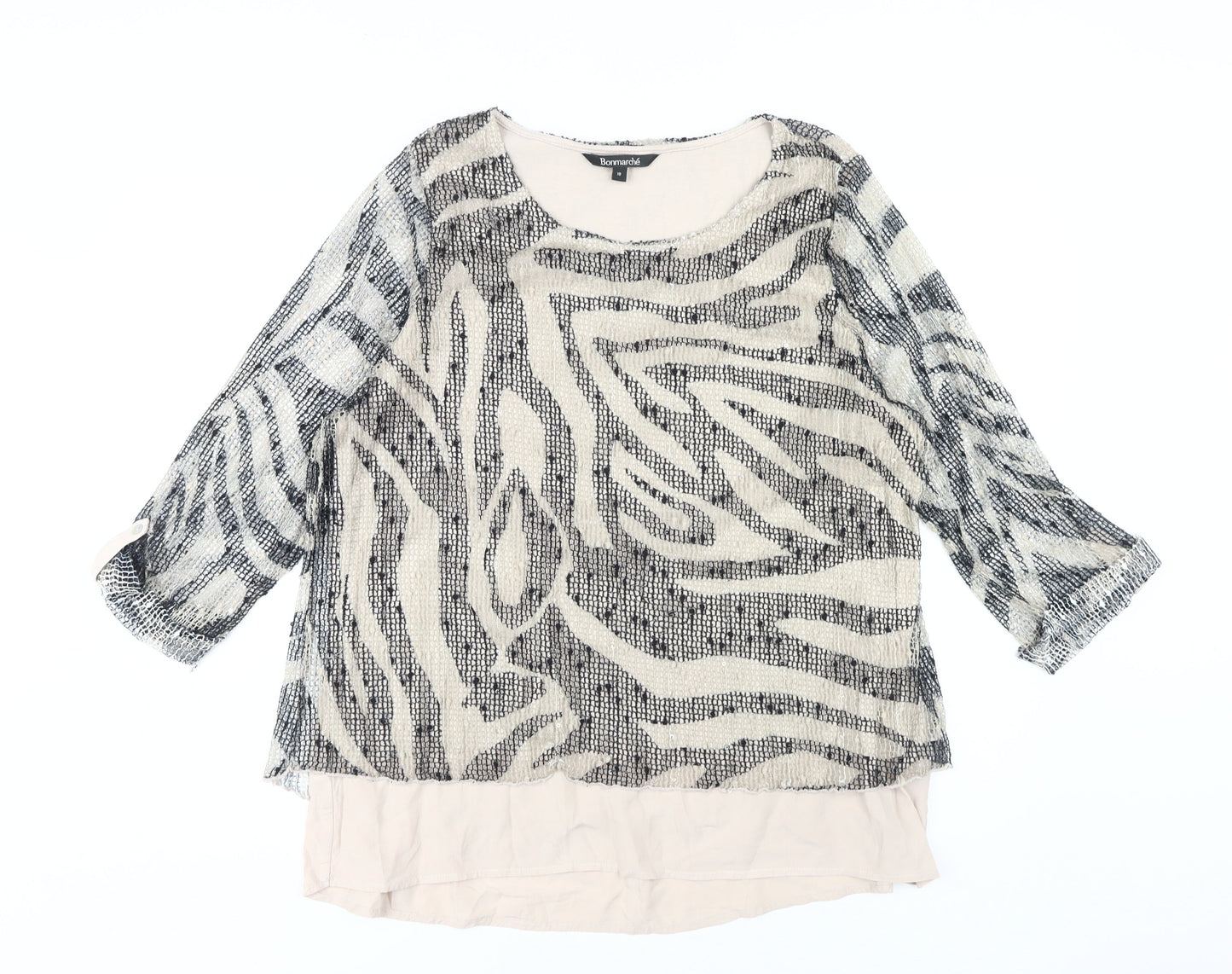 Bonmarché Women's Multicoloured Animal Print Top
