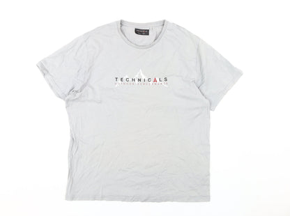 Technicals Men's Grey XL Cotton Crew Neck T-Shirt