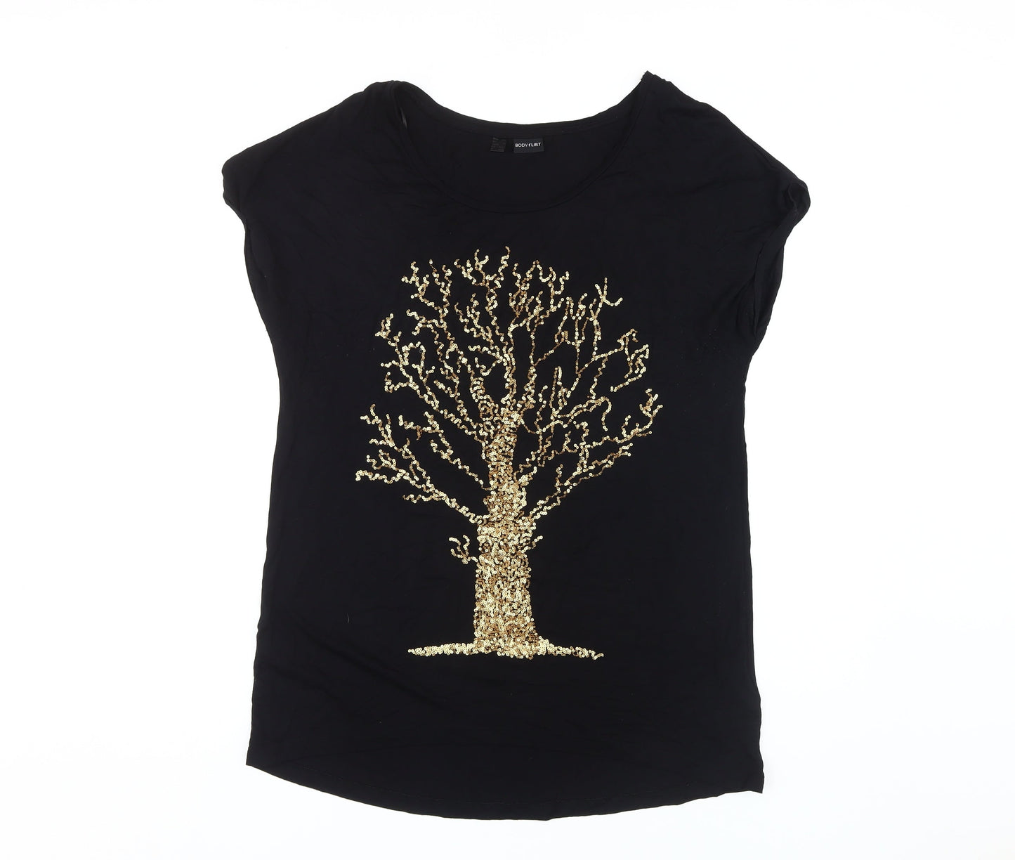 Womens UK Size M BODYFLIRT Black  T-Shirt